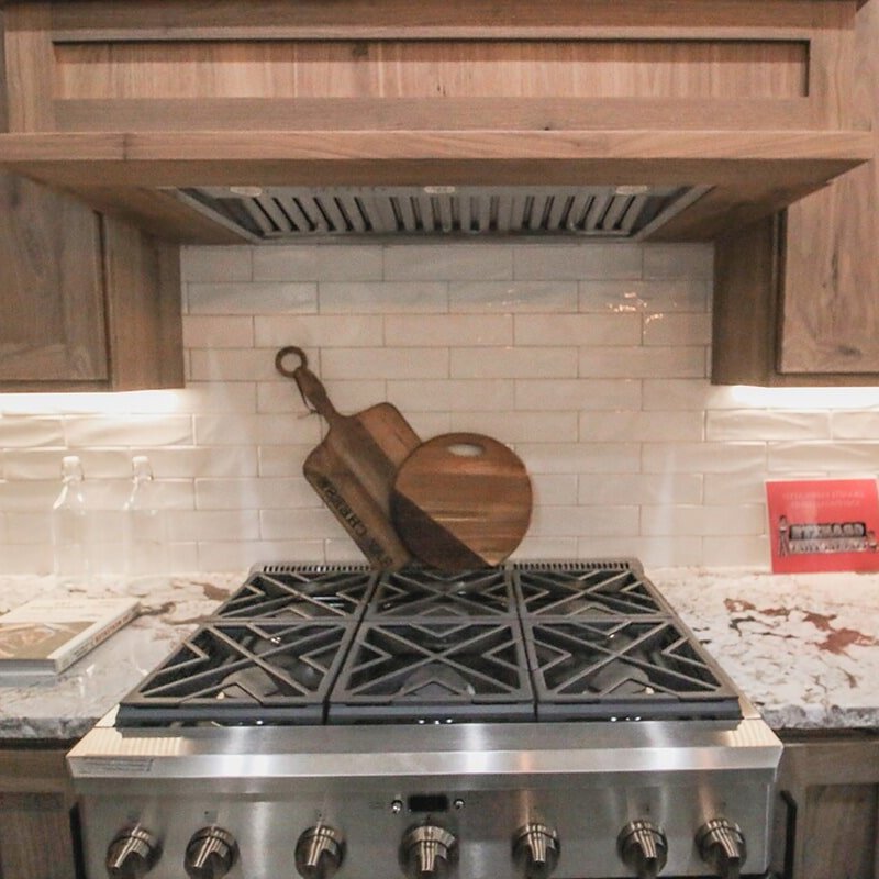 Custom backsplash at 'South Mountain Look' from Pioneer Floor Coverings & Design